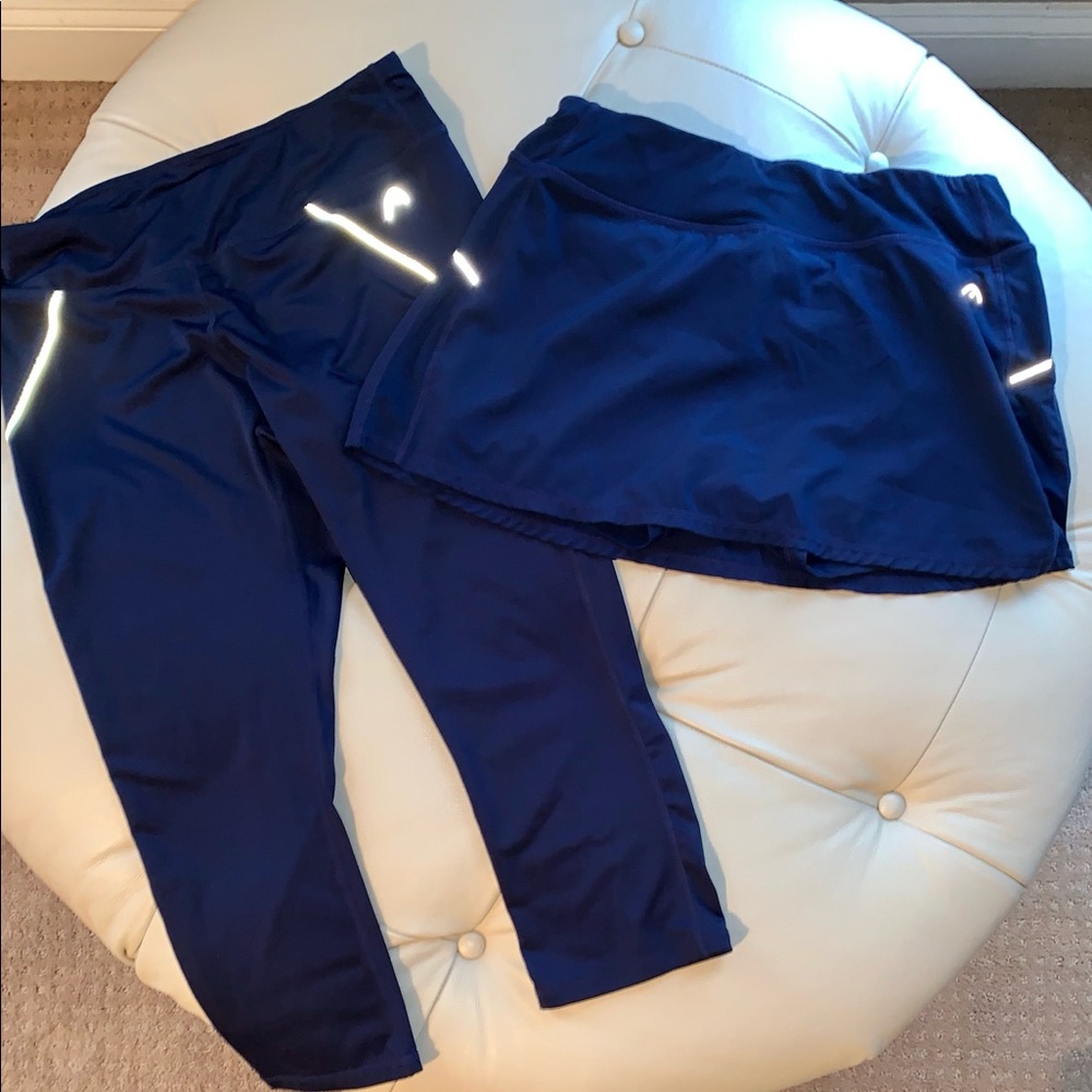 Head athletic skirt & crop pants navy blue GUC med